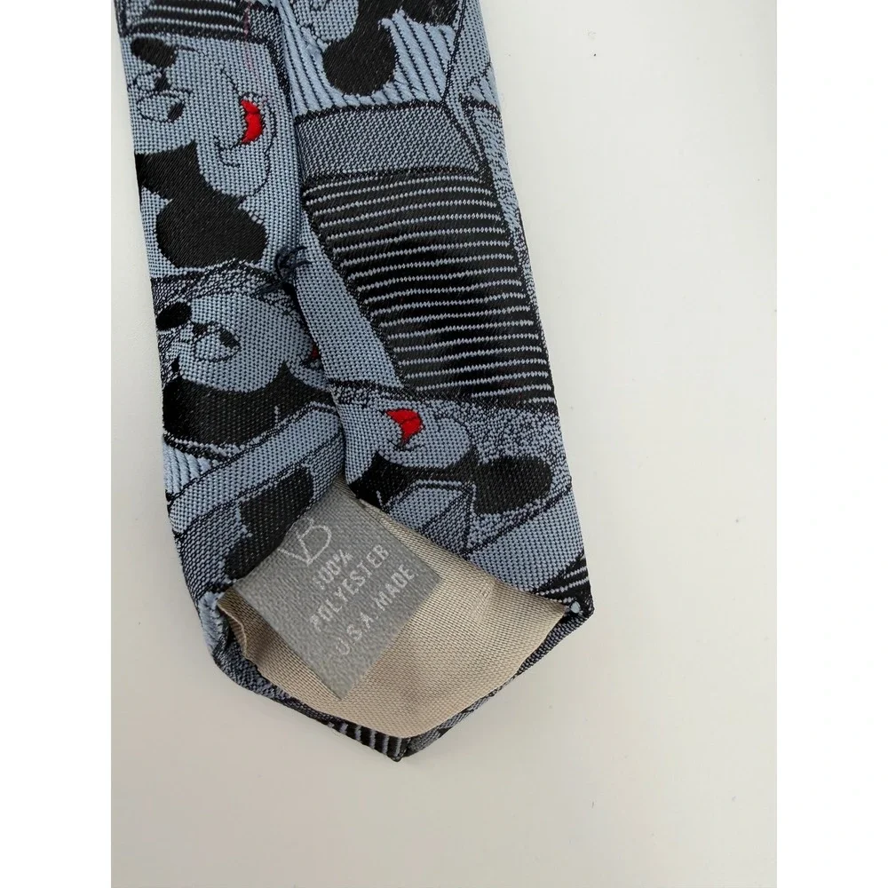 Vintage Disney Mickey Mouse Balancine The‎ Tie Works Gray Blue Necktie USA Made